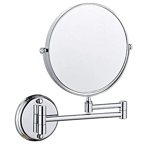Bathroom Mirror Wall Mounted Makeup Mirror 8-inch Two-Sided Swivel Wall Mounted Mirror Extending Folding Bathroom Shaving Cosmetic Make Up Mirror- 3X/5X Magnification