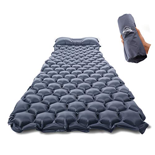 ZOOOBELIVES Ultralight Sleeping Pad with Built-in Pillow, Inflatable Camping Mattress for Backpacking, Traveling and Hiking, Compact and Portable Camp Mat