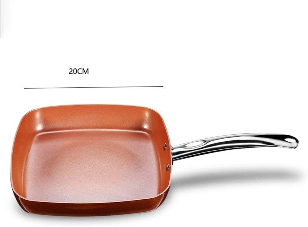 SURLAZ Pan Non-Stick Copper Square Frying Pan Skillet with Ceramic Coating Oven Dishwasher Safe Cooking pots and Pans
