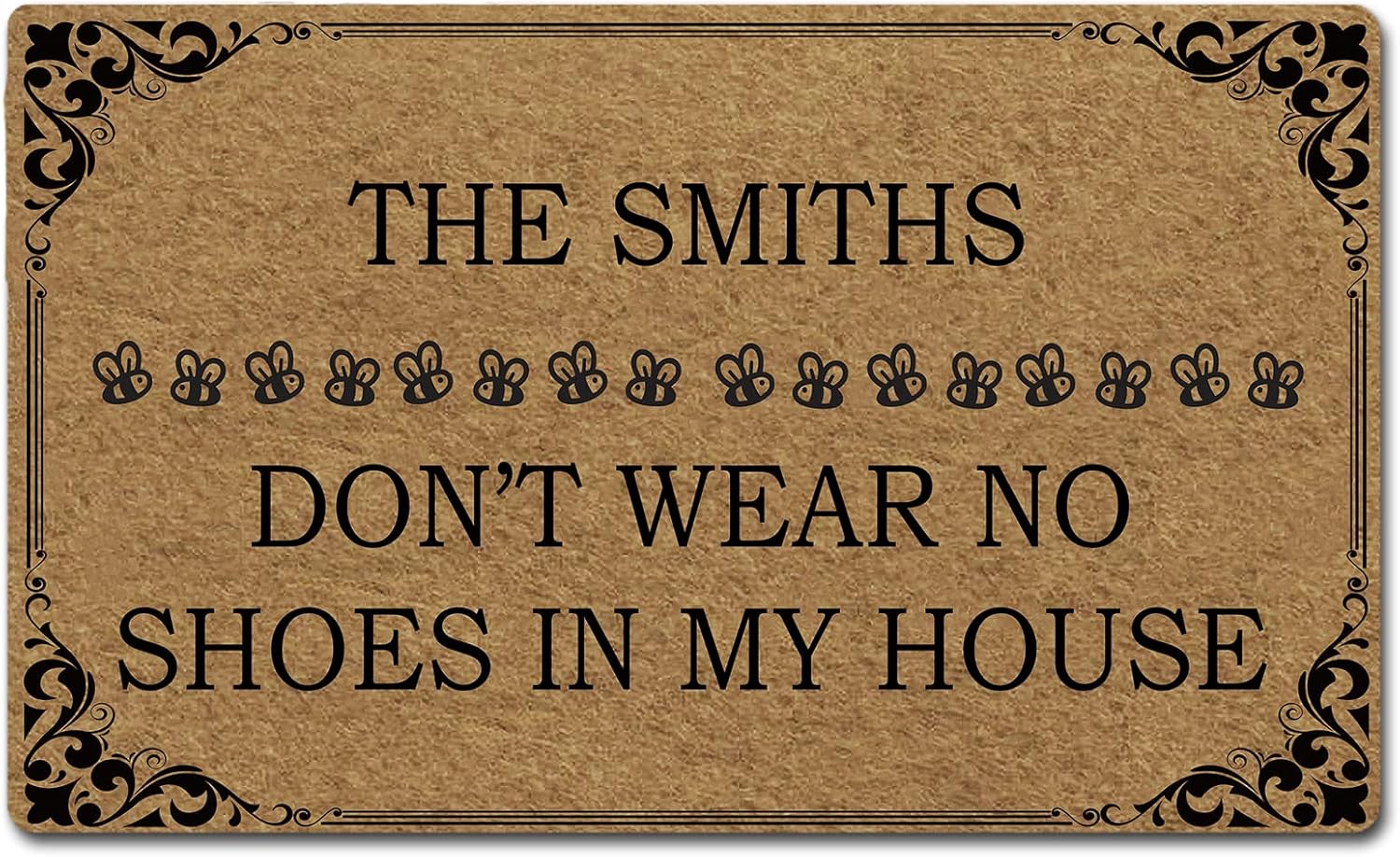 Funny Doormat Don't Wear No Shoes in My House Doormat Custom Personalized Family Name Door Mats Outdoor Indoor Entrance Rugs Welcome Mat Home Decor Front Door Mats 30