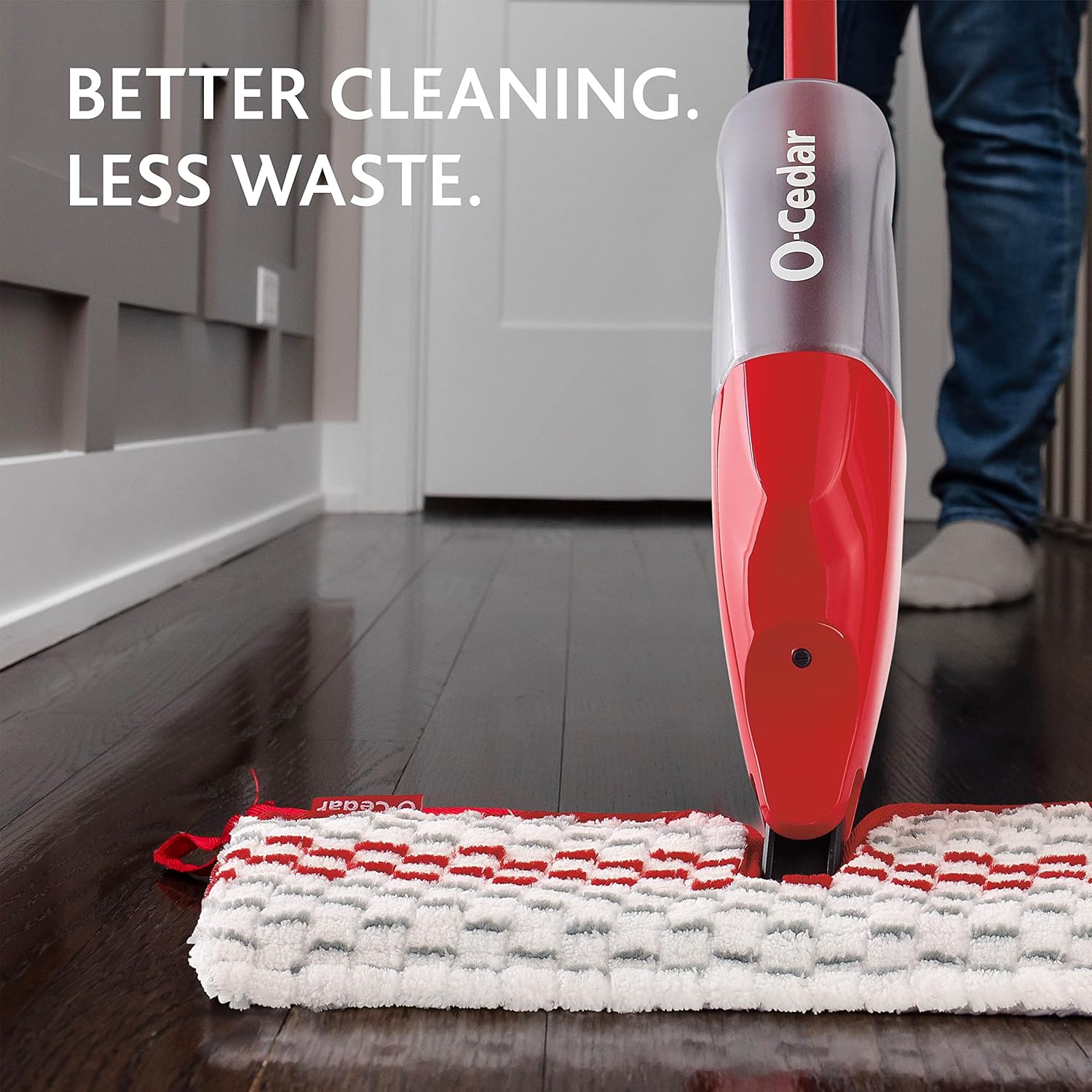 O-Cedar ProMist MAX Microfiber Spray Mop with 4 Extra Refills, Red