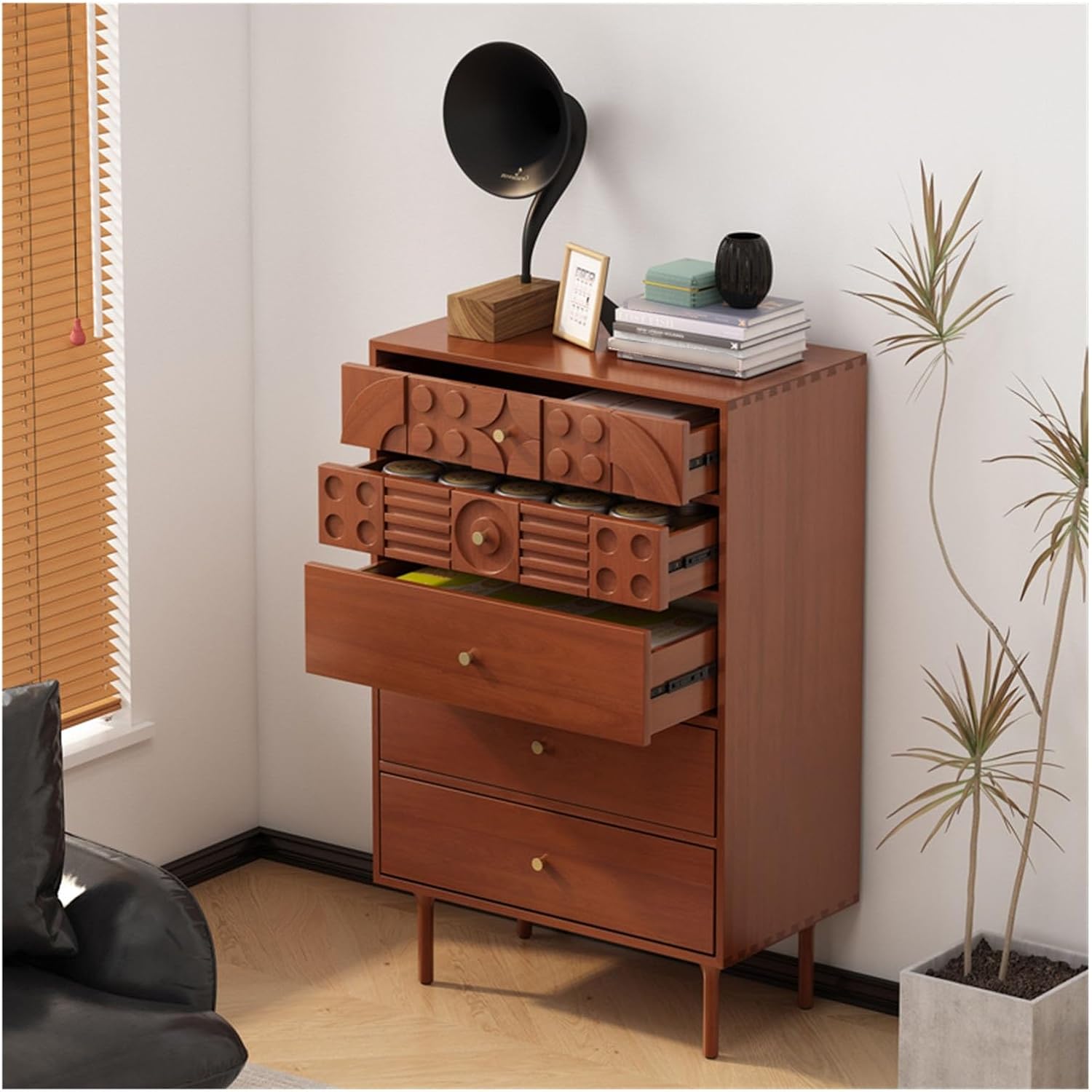 bedroom drawers 5 Drawer Dresser, Chest of Drawers with Gold Handles, Wood Dresser with Legs, Nightstand with Drawers for Bedroom, Living Room bedroom furniture for small room