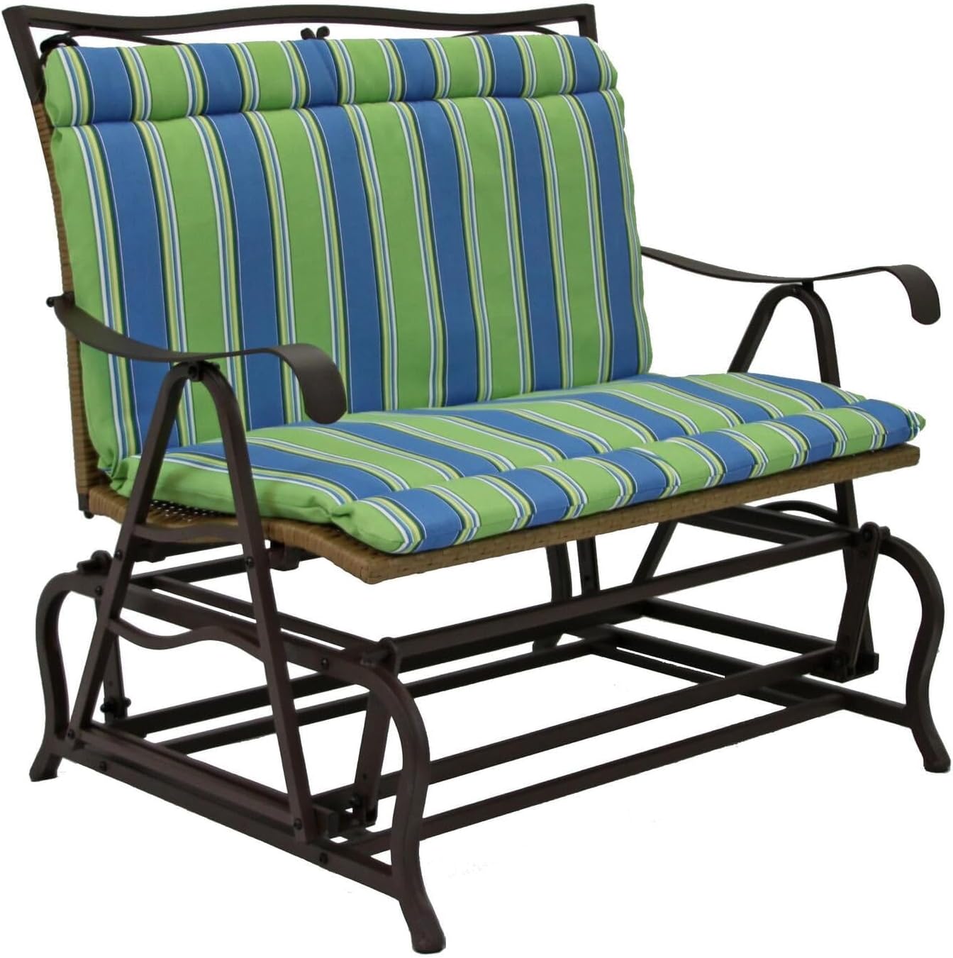 Outdoor Loveseat Glider Cushion Haliwell Caribbean