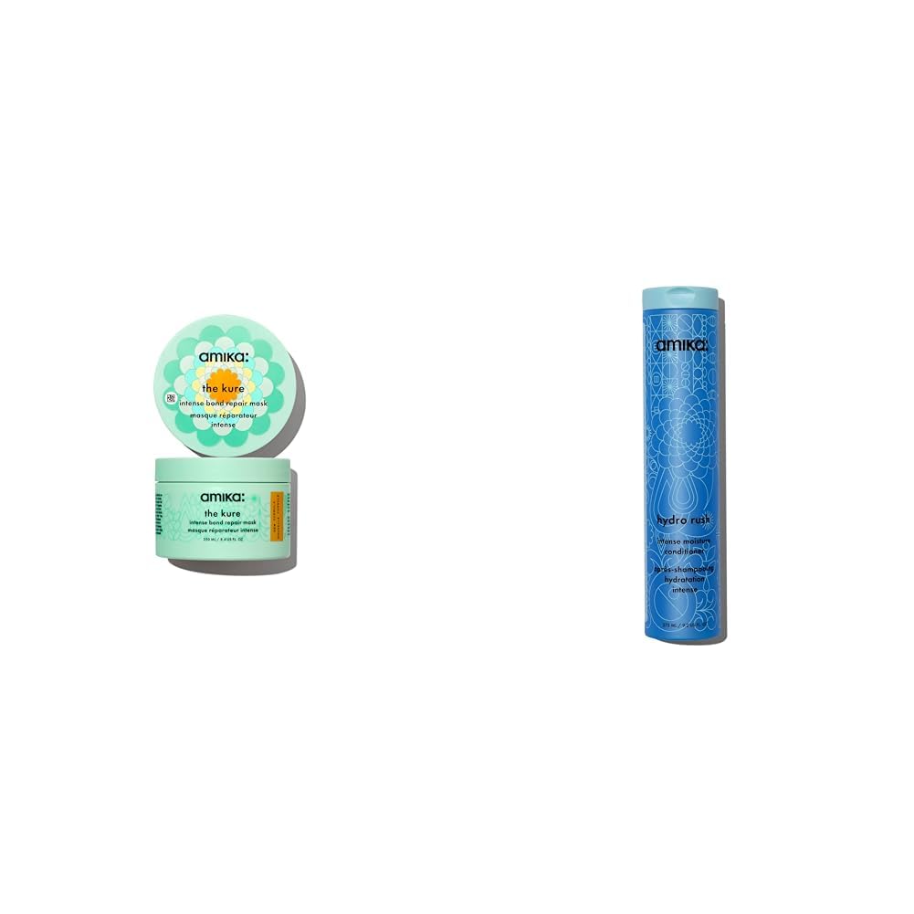 Amika intense bond repair mask hydro rush intense moisture conditioner with hyaluronic acid, 275ml