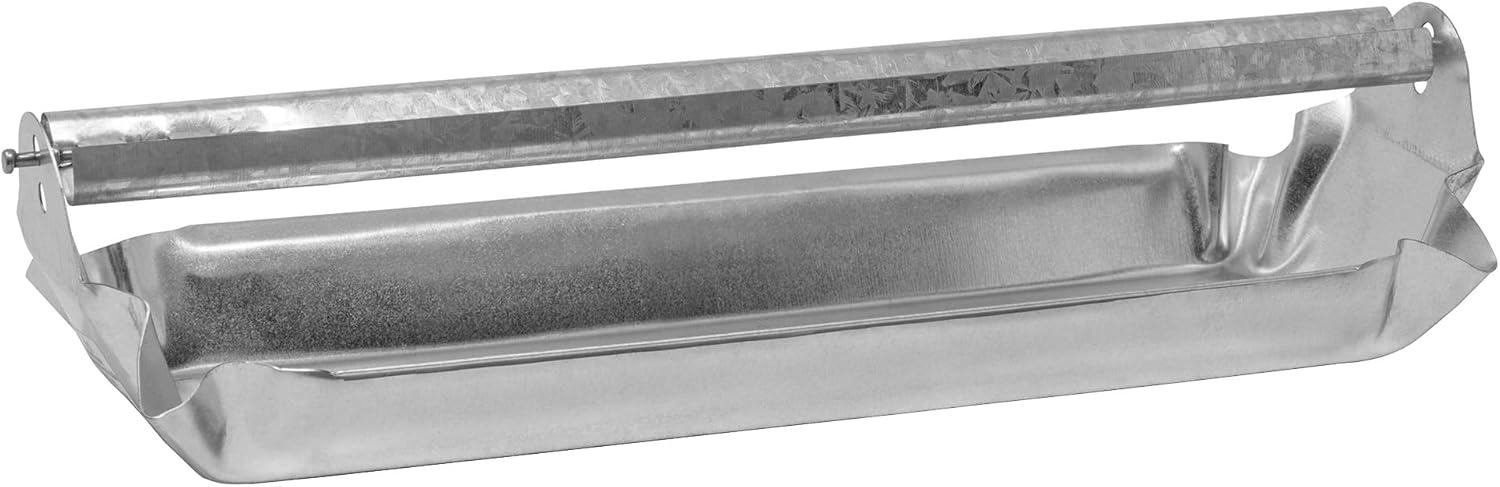 Farm Tuff Reel Top Heavy Duty Rectangular Outdoor Galvanized Metal Poultry Feeder for Chickens,12 Inches