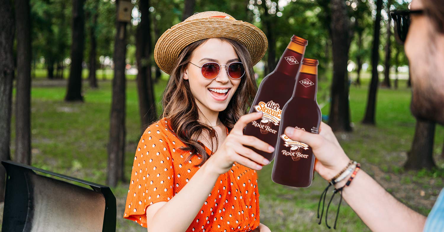 Diet Stewart's Root Beer, 12 fl oz (24 Glass Bottles)