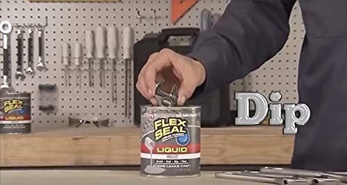 Flex Seal Liquid, 32 oz, Gray, Liquid Rubber Coating Sealant, Waterproof, Flexible, Breathable, and UV Resistant, Roof Repair, Basements, RV, Campers, Trailers, Marine, EPDM, Masonry