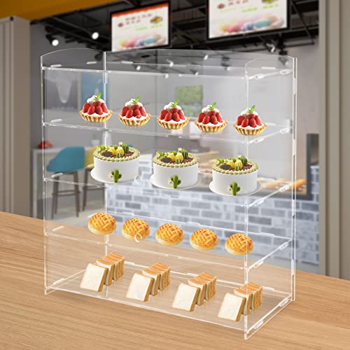 5-Tier Acrylic Display Case - Clear Bakery Pastry Display Case - Retail Display Counter Cases - Acrylic Display Shelf - Donut Cookie Display Cabinet - 360° Visible - 18.7 x 8.5 x 24.4in