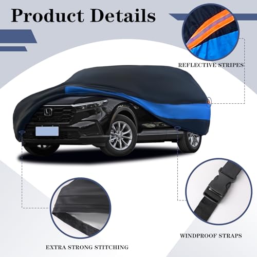 Compatible with Jeep Wrangler 4 Door, Waterproof Car Cover All Weather Snowproof UV Protection Windproof Outdoor Full car Cover, Universal Fit for (Wrangler 4Door, Blue)
