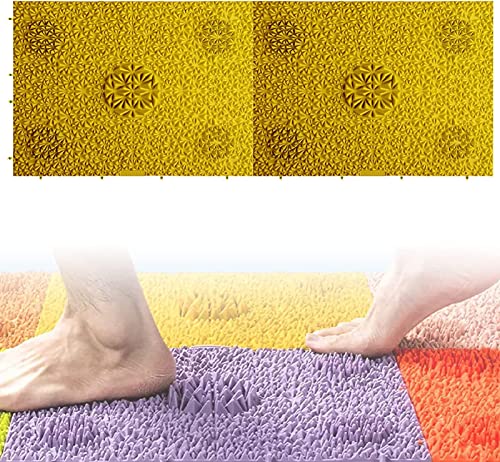 Reflexology Mat, Foot Massage Mat Acupressure Mat Heel Pain & Arch Pain Relief For Use At Standing Desk For Standing Walking Game Bathroom Mat Yoga Mat Anti-Slip Mat Outdoor Game 2 PCS,light Purple