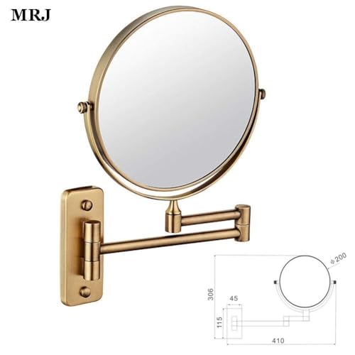 Bathroom Mirror Wall Mirror for Bathroom, Bathroom Mirror Wall Mounted Makeup Mirror 8- inch Two- Sided 5X Magnification 360° Swivel Extending Folding Bathroom Shaving Cosmetic Make Up Mirror