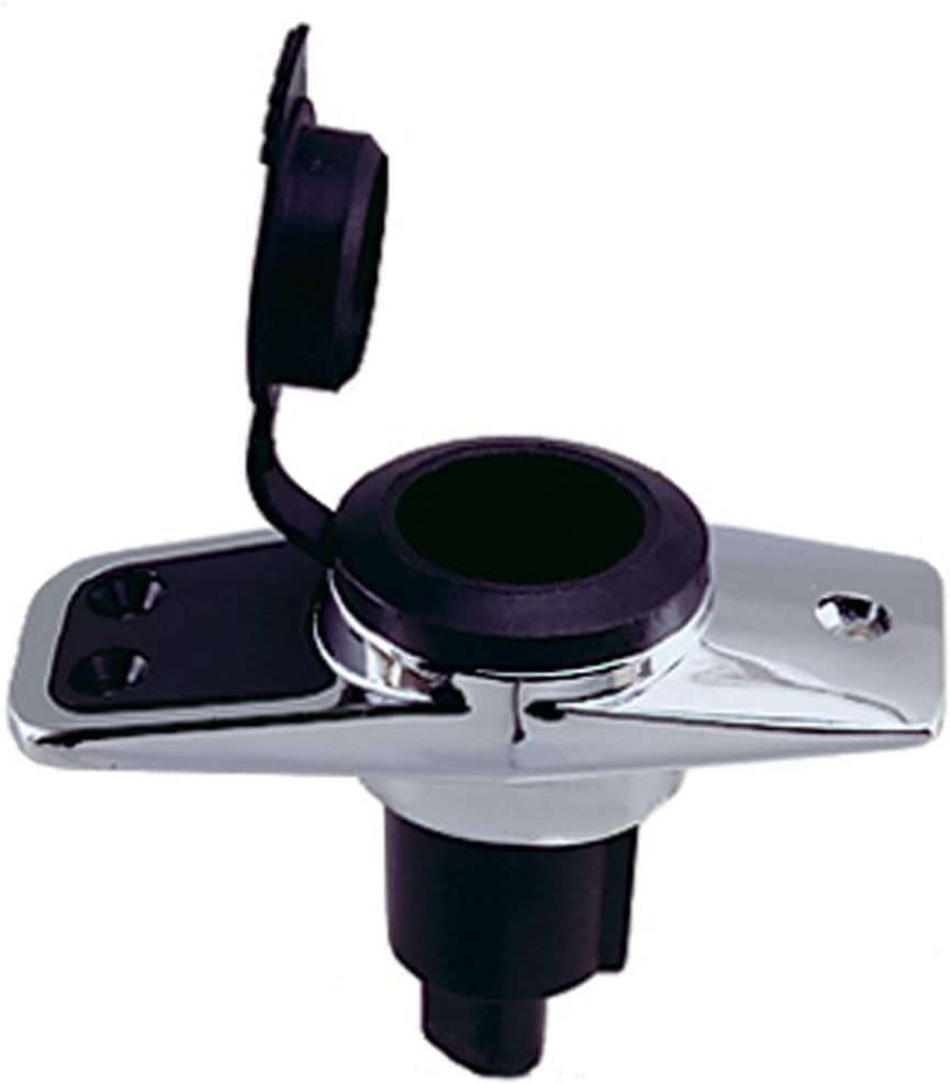 Perko 1060PB0DP Chrome-Plated 2-Pin Plug-in Light Base with 5° Rake - 3.75