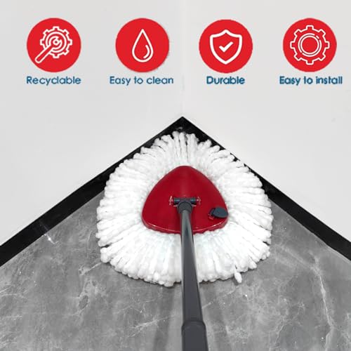 4 Pack Spin Mop Replacement Head Compatible with EasyWring 1 Tank Microfiber, 30-58