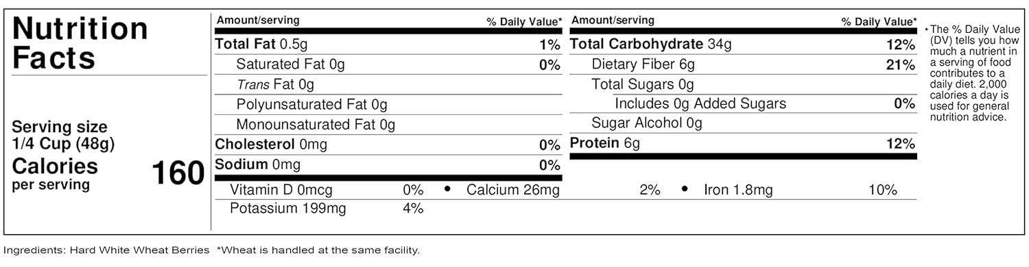 Hard White Wheat Berries | 3-4 LB Kraft Bags (12 LBS total) | Desiccant Free | Sproutable | Non-GMO Project Verified | Kosher