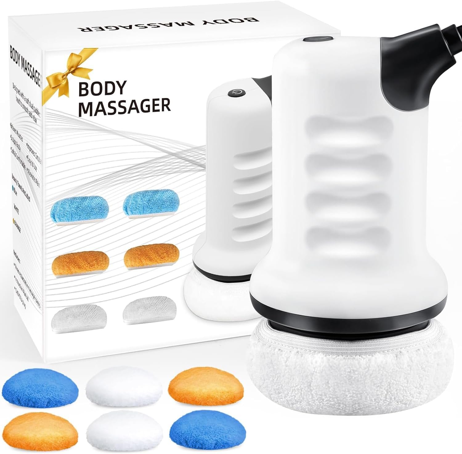 Body Sculpting Machine - Cellulite Massager with 6 Washable Pads and 4 Massage Heads, Birthday Gifts for Women, Mom, Her, Body Sculpting Machine for Belly, Leg, Arms