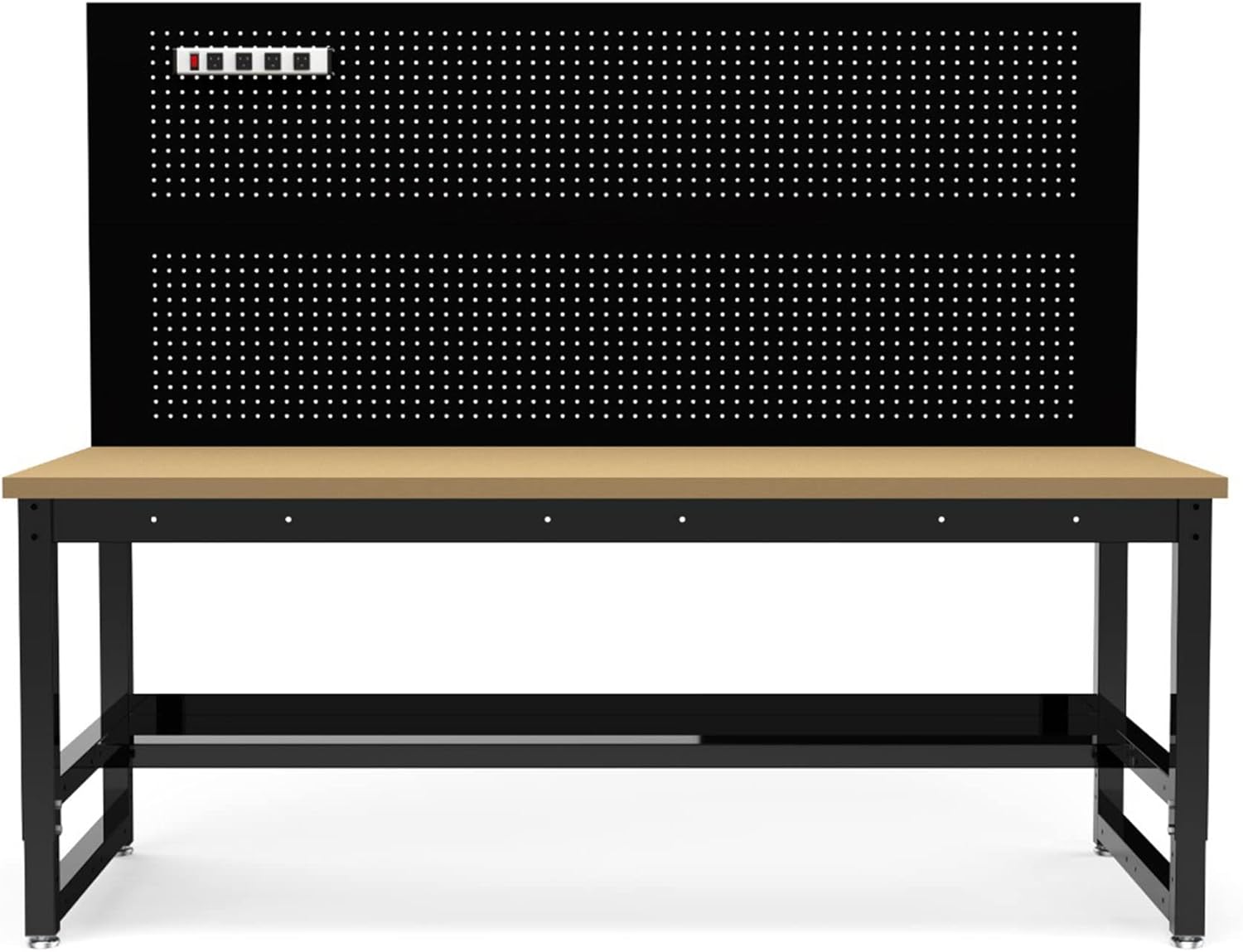 Luxor Heavy-Duty Wooden Worktable/Workstation for Workshop, Garage, Office, Industrial Workbench,Black