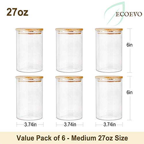 Glass Jars with Bamboo Lids, Large Glass Food Storage Containers with airtight Lids, 1 Gallon Glass Flour Jar, Large Glass Food Storage Jars with lids, Glass Pantry Jars, Large Glass Food Jar