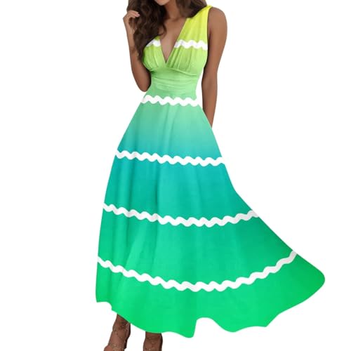 Dresses for Women 2024 Cap Sleeve Elegant Beach Dress Floral Print Wrap V Neck Sundresses Flowy Casual Maxi Dress