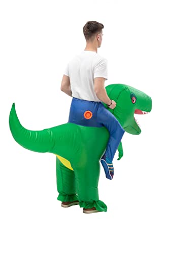 Dinosaur Costume Adult Funny Blow up Halloween Ride on Dino T-Rex Inflatable Costumes