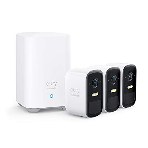 eufy Security eufyCam 2C 4-Cam Kit, Wireless Home Security System, 180-Day Battery Life, HomeKit Compatible, 1080p HD, IP67 Weatherproof, Night Vision, No Monthly Fee