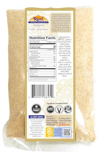Rani Granulated Garlic (Coarse Ground Garlic) 16oz (1lb) 454g PET Jar ~ All Natural | Gluten Friendly | Vegan | NON-GMO | Kosher | No Salt or fillers | Indian Origin
