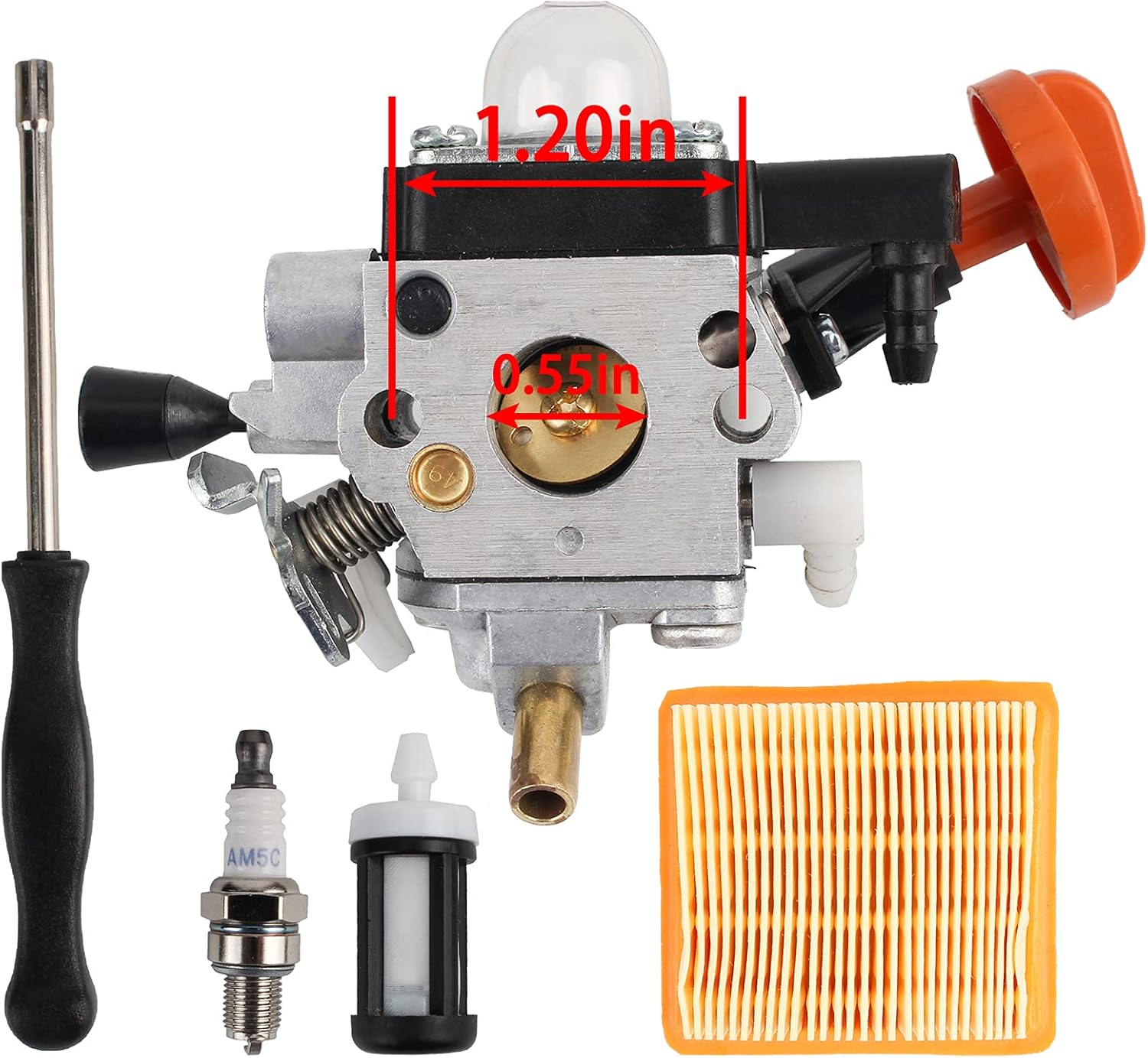 AUTOKAY Carburetor Fits for Stihl FS91 FS111 4180 120 0615 HT103 FC91 FC111 KM91R KM111R HT102 Metal Assy with Air Filter