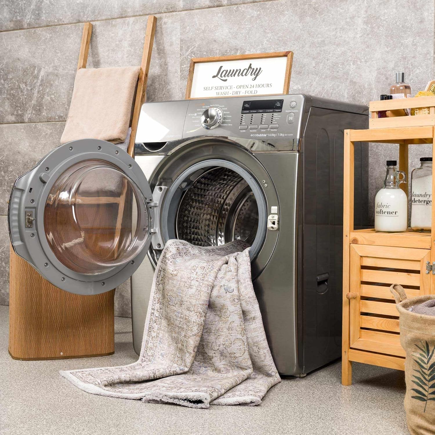 Hauteloom Holli Collection Antebi - Machine Washable Oriental Persian Living Room Kitchen Bedroom Dining Room Area Rug - Neutral Vintage Distressed Boho Style - Beige, Brown, Cream - 6'7