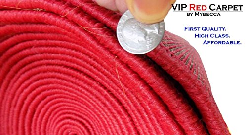 Mybecca Persian RED Carpet Aisle Runner 2 x 10 ft (1.8ft x 10 ft) 21.6in x 120in Color: Dark Red High Class VIP Quality for Parties, Hollywood-Feel Events, Wedding and Ceremony