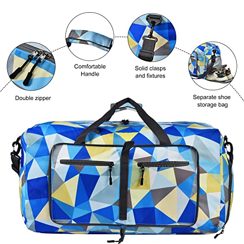 Dimayar Travel Duffel Bags - Foldable Duffle Bag with Shoes Compartment - Overnight Bags Waterproof & Tear Resistant 40L|65L|85L|115L