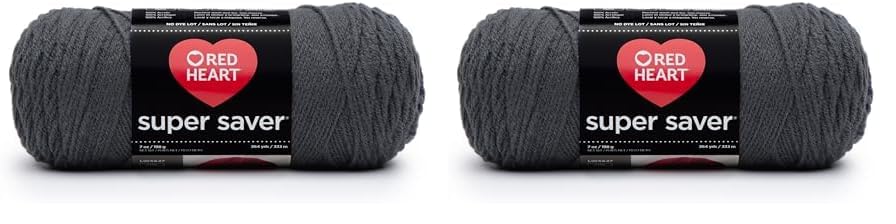 RED HEART Super Saver Yarn, Grey Heather