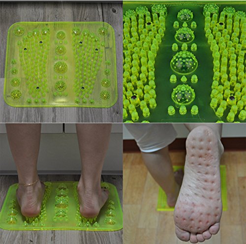 Reflexology Foot Massage Mat Stimulates Blood Circulation Acupressure Feet Massager Plate Board with Magnet (2. Foot Shape Mat)