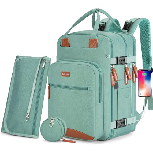 Diaper Bag Backpack,BAGPARKK Multi function Baby Bag with Portable Changing Pad, Pacifier Holder,Waterproof Diaper Bags with USB Charging Port,Anti-Theft Travel Backpack for Mom, Dad, Newborn (Black)