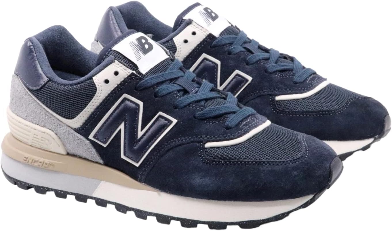 New Balance Unisex 574 V2 Lace-Up Sneaker, Navy/White, 8.5 US Men