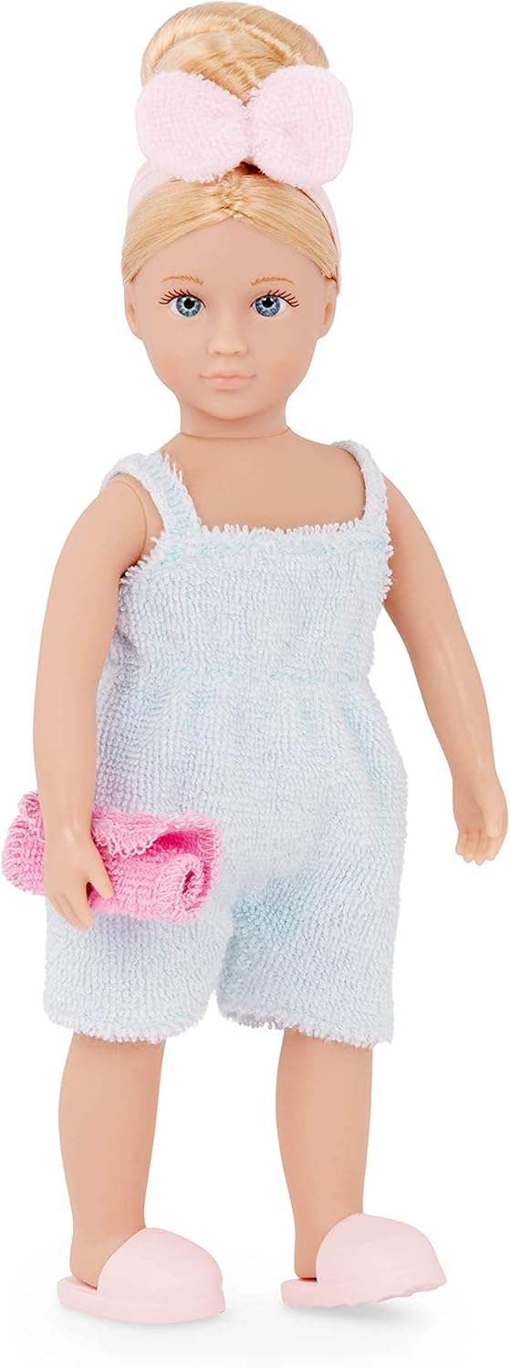 Lori Dolls – Adelina’s Bathtub Set – Mini Doll & Toy Bathroom Furniture – 6-inch Doll & Dollhouse Accessories – Tub, Vanity, Lounge Chair, Mirror, Towels – Play Set for Kids – 3 Years +