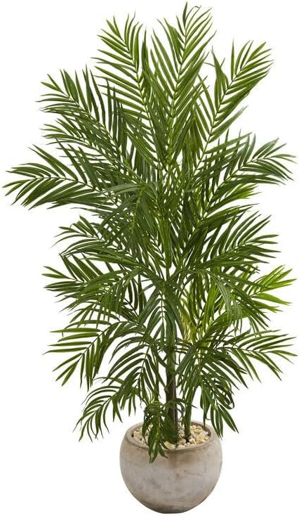 5Ft. Vintage Vogue Palm Artificial Tree in Bowl Planter