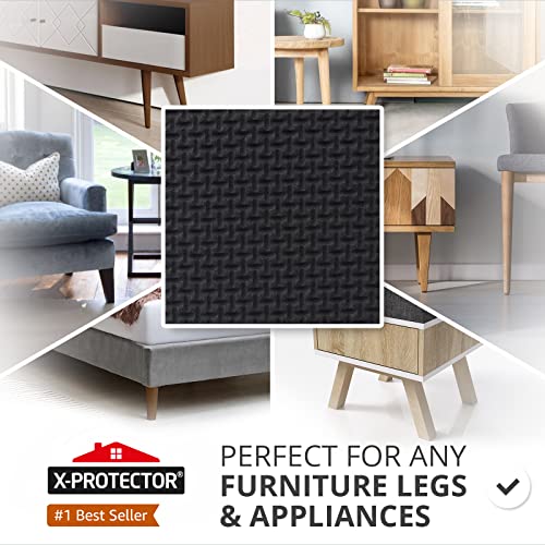 X-Protector Non Slip Furniture Pads for Hardwood Floors 32 PCS 2” - Round Anti Slip Furniture Pads - Self-Adhesive Rubber Furniture Pads Non Slip - Ideal Furniture Stoppers to Prevent Sliding!