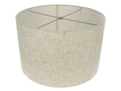 Urbanest Linen Drum Lamp Shade, 18-inch by 18-inch by 11-inch, Cottage, Spider-fitter