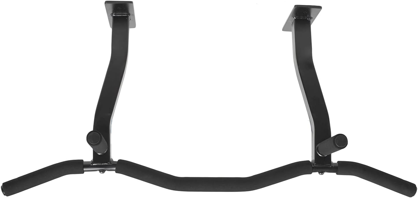 Ceiling Mount Pull Up Bar with Reversible Risers for 16 and 24 Inch Joists with Optimum Grip Spacing by Ultimate Body Press