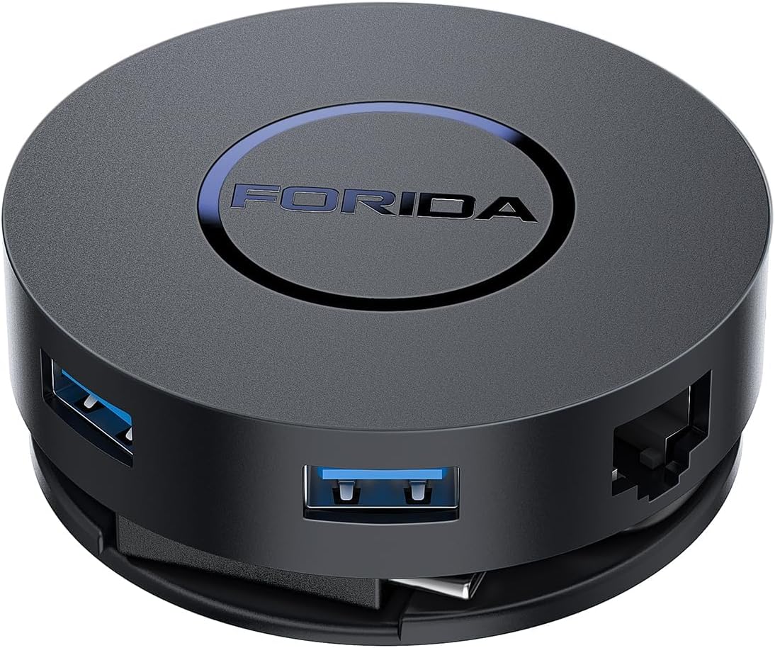 USB C Docking Station Dual Monitor, FORIDA 7-in-1 USB-C Multiport Adapter with 2 4K HDMI, 100W PD, Micro SD Card Reader, 2*USB 3.0, Gigabit Ethernet, Suit for MacBook/Dell/HP/Lenovo Laptops