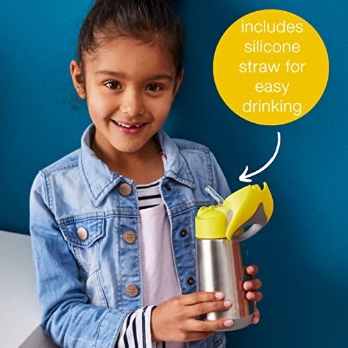 b.box 16.9 oz Insulated Water Bottle: Keeps Drinks Cold up to 15 Hours, Warm up to 8 Hours. Triple Wall Stainless Steel Kids Water Bottle. Dishwasher Safe (Blue Slate, 16.9 oz)