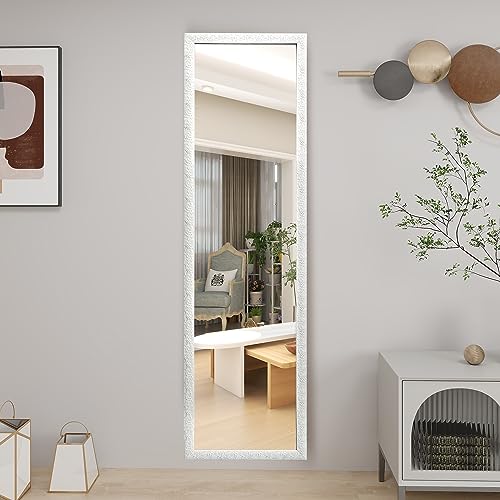 FANYUSHOW 47x12 Inch Long, Full Body,Full Length Wall Mirror for Bedroom Bathroom Living Room,White