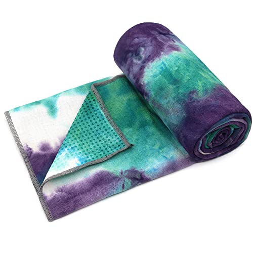 Hot Yoga Towel with Silicone Dot, Non-Slip Yoga Mat Towel Absorbent Microfiber Sweat Towel for Exercise, Fitness, Pilates 72