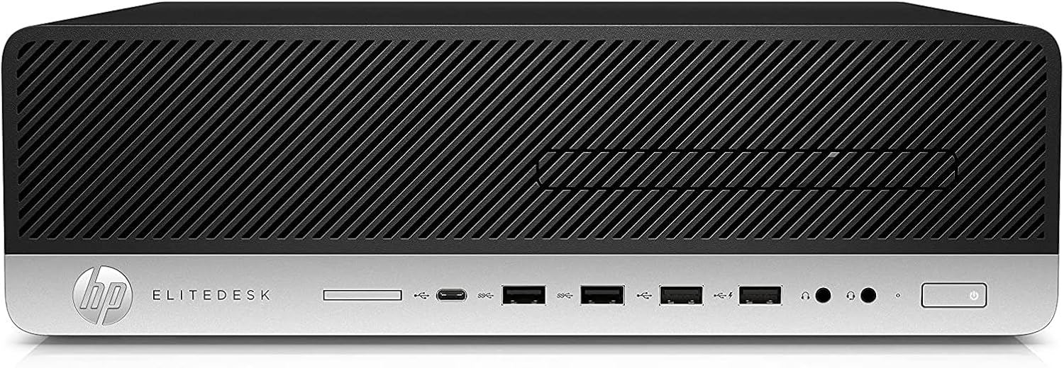 HP EliteDesk 800 G4-SFF, Core i5-8500 3.00GHz, 8GB RAM, 256GB Solid State Drive, DVDRW, Windows 11 Pro 64Bit, (Renewed)