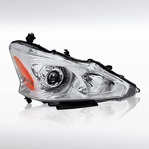 AUTOZENSATION Compatible with 2013-2015 Nissan Altima sedan Chrome Housing Clear Lens Passenger Right Side Projector Headlight Headlamp