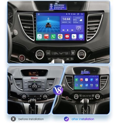 Car Radio Stereo for Honda CRV 2012 2013 2014 2015 2016, Built in Apple Carplay Andriod Auto 1280 * 720 HD Touch Screen Radio Support Bluetooth WiFi GPS Navigation Steering Wheel Control