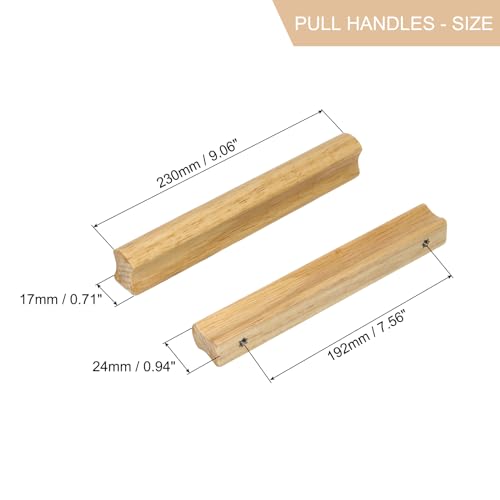 uxcell 6Pcs Wood Drawer Pulls Handles with Screws Set 224mm/8.82