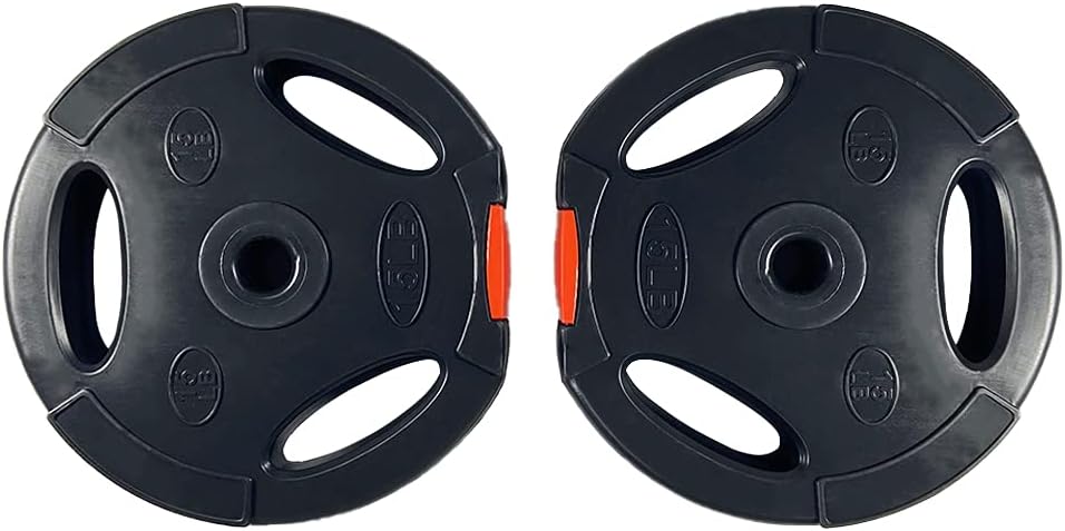 BalanceFrom Vinyl Standard 1-Inch Plate Weight Plate for Strength Training and Weightlifting, Pair VNL-15P