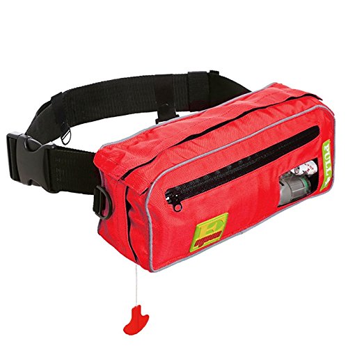 Top Safety Life Belt Pack with Whistle - Auto Inflatable Slim Waist Belt Life Vest Preserver PFD for Boating Fishing Sailing Kayaking Surfing Paddling Rafting Swimming - Adjustable Life Saving Vest