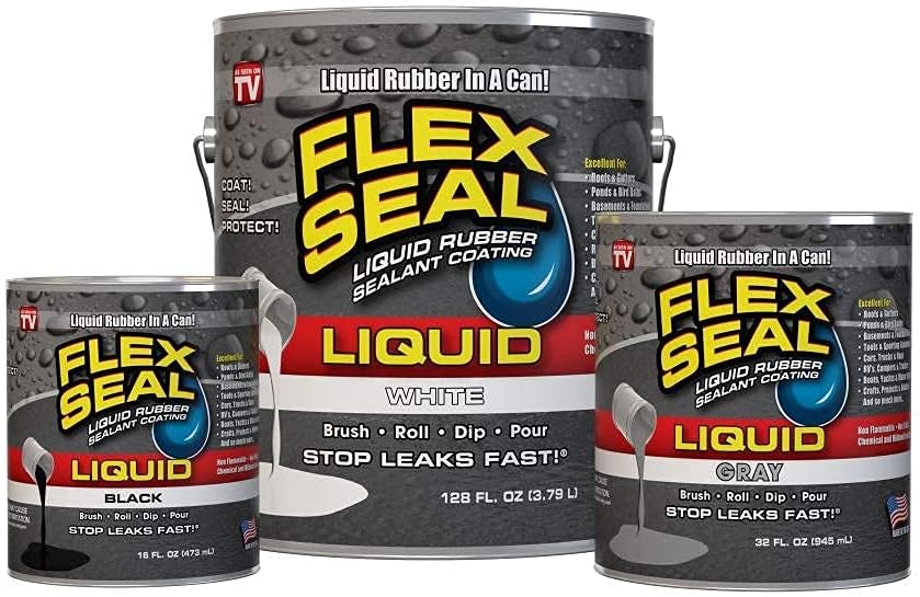 Flex Seal Liquid, 1 Gallon, Clear, Liquid Rubber Coating Sealant, Waterproof, Flexible, Breathable, and UV Resistant, Roof Repair, Basements, RV, Campers, Trailers, Marine, EPDM, Masonry