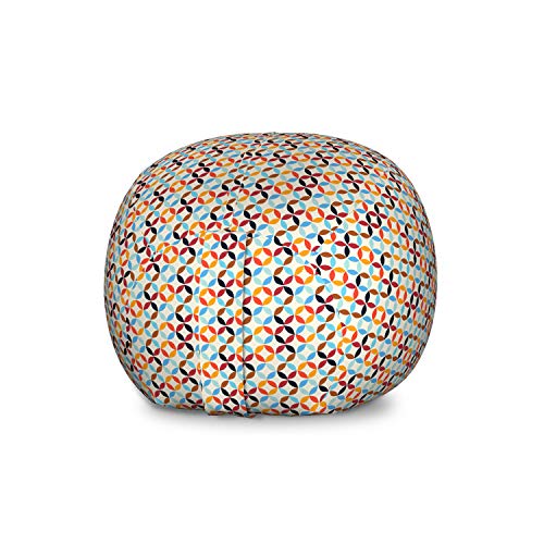 Ambesonne Geometric Circle Storage Toy Bag Chair, Old-Fashion Bound Squaring Circle Forms in Different Tones Centre Image, Stuffed Animal Organizer Washable Bag, Large Size, Multicolor
